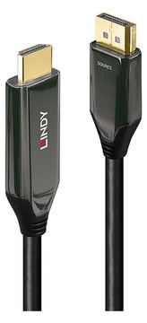 Lindy Adapterkabel - DisplayPort männlich zu HDMI männlich - 3 m - abgeschirmt - Schwarz - rund, unterstützt 8K 60 Hz von LumaTech