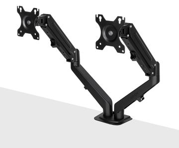 Lindy Befestigungskit (Gasfeder-Monitorarm) - für 2 LCD-Displays bis zu 27 - dual - Aluminium, Kunststoff - Schwarz von LumaTech