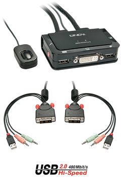 Lindy Compact 2 Port KVM Switch - KVM-/Audio-/USB-Switch von LumaTech