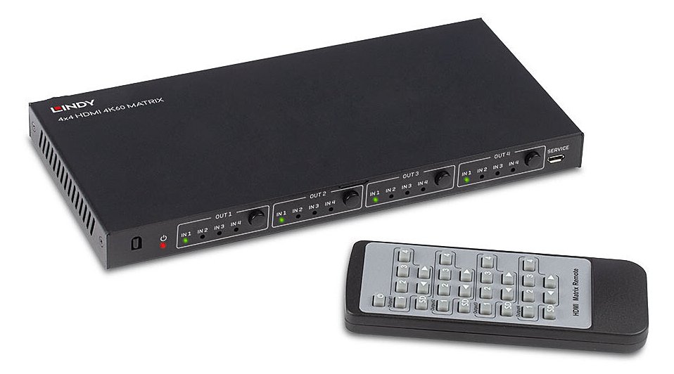 Lindy HDMI 4K UHD 4x4 Matrix - Video/Audio-Schalter