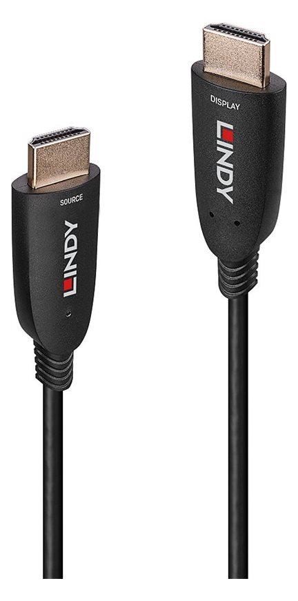 Lindy HDMI-Kabel - HDMI männlich zu HDMI männlich - 30 m - Glasfaser - Schwarz - unterstützt 8K 60 Hz (7680 x 4320)