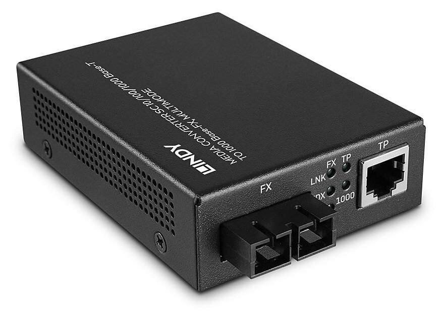 Lindy Medienkonverter - 100Mb LAN, GigE (optisch)