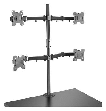 Lindy Quad Display Bracket w/ Pole & Desk Clamp - Befestigungskit - einstellbarer Arm - für 4 Monitore - Stahl - Schwarz von LumaTech