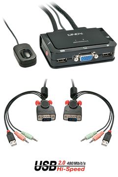 Lindy VGA KVM Switch Compact USB 2.0 Audio 2 Port von LumaTech