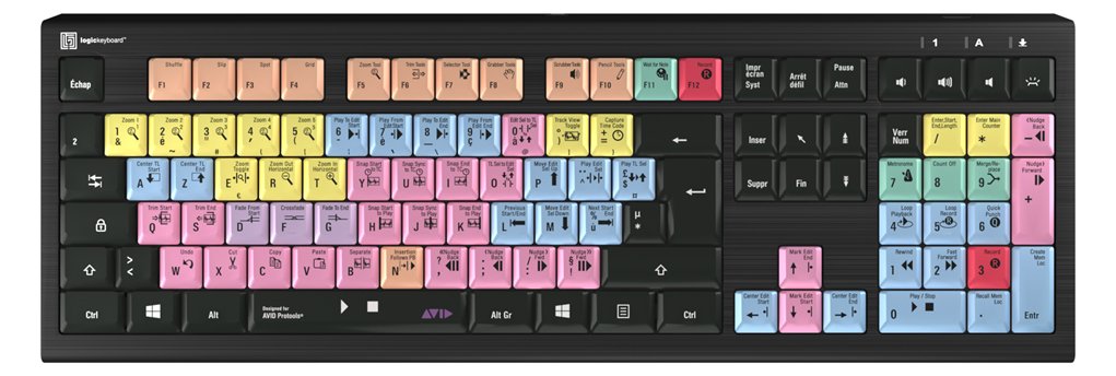 Logickeyboard ASTRA 2 - Volle Größe (100%) - Kabelgebunden - USB - Scherenschalter - Schwarz - TL: Französisch, AZERTY