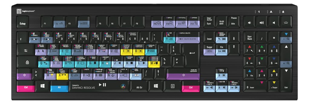 Logickeyboard ASTRA 2 - Volle Größe (100%) - Kabelgebunden - USB - Scherenschalter - Schwarz - TL: Französisch, AZERTY