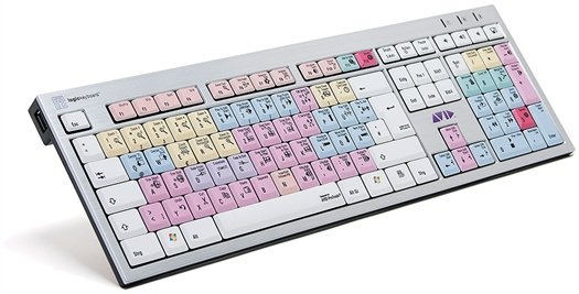 Logickeyboard Avid Pro Tools - Volle Größe (100%) - Kabelgebunden - USB - Schwarz - Silber - TL: Deutsch, QWERTZ