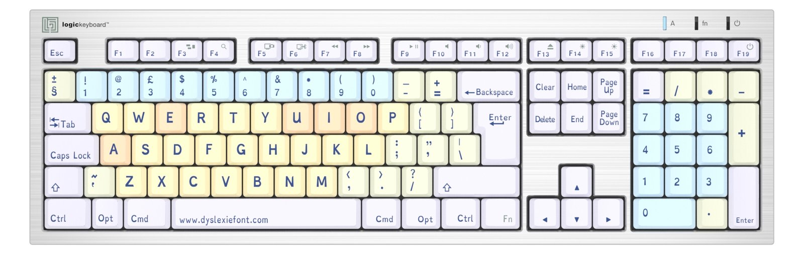 Logickeyboard Dyslexie ALBA Slimline - Tastatur - TL: UK, QWERTY
