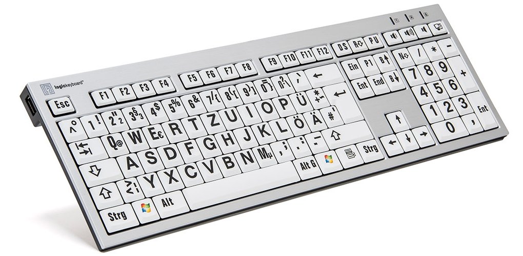 Logickeyboard Largeprint - Tastatur - USB - TL: Deutsch, QWERTZ