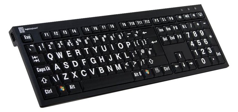 Logickeyboard Largeprint - Tastatur - USB - Weiß - TL: Französisch, AZERTY