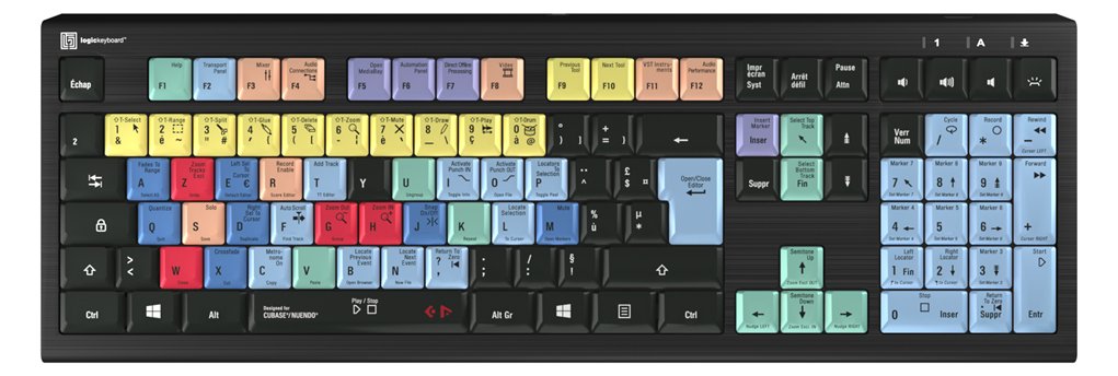 Logickeyboard LKB-CBASE-A2PC-FR - Volle Größe (100%) - Kabelgebunden - USB - Schwarz - TL: Französisch, AZERTY