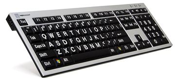 Logickeyboard LKB-LPRNTWB-AJPU - Full-size (100%) - Verkabelt - USB - Schwarz - Silber - TL: Französisch, AZERTY von LumaTech