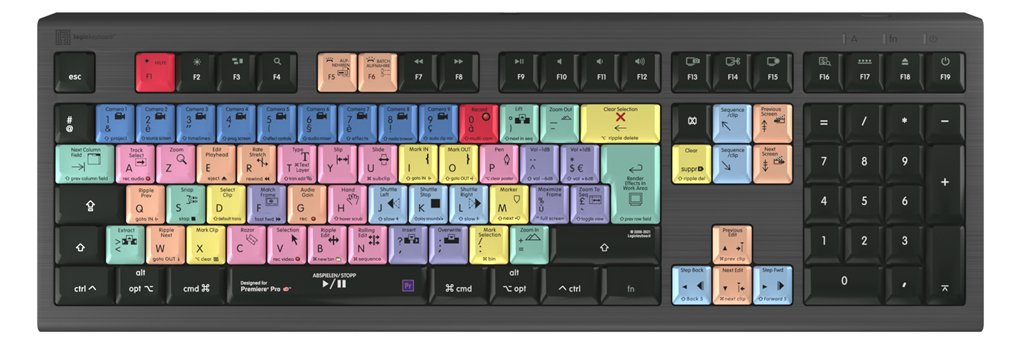 Logickeyboard LKB-PPROCC-A2M-FR - Kabelgebunden - USB - Scherenschalter - LED - Schwarz - TL: Französisch, AZERTY