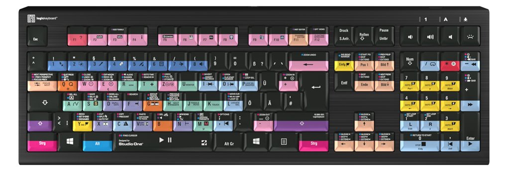 Logickeyboard LKB-PSO3-A2PC-DE - Kabelgebunden - USB - Scherenschalter - LED - Schwarz - TL: Deutsch, QWERTZ