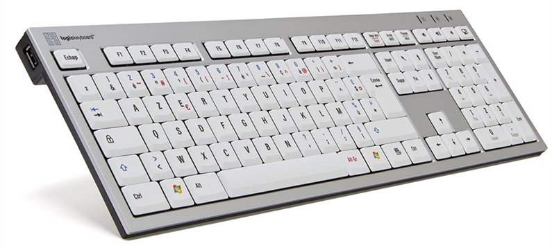 Logickeyboard SKB-AJPU-FR - Full-size (100%) - Verkabelt - USB - Aluminium - Weiß - TL: Französisch, AZERTY