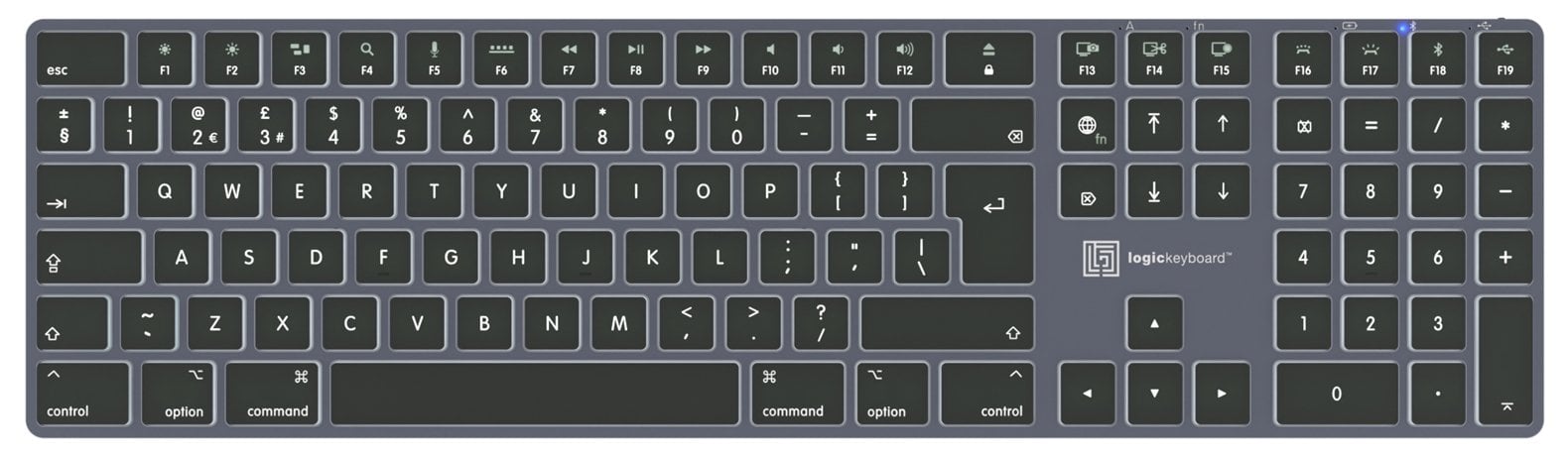 Logickeyboard TITAN - Tastatur - Mac - hintergrundbeleuchtet - TL: UK, QWERTY
