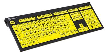 Logickeyboard XL Print PC Slim Line NERO - Tastatur - TL: Deutsch, QWERTZ von LumaTech