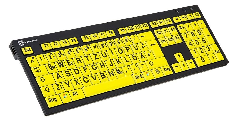 Logickeyboard XL Print PC Slim Line NERO - Tastatur - TL: Deutsch, QWERTZ