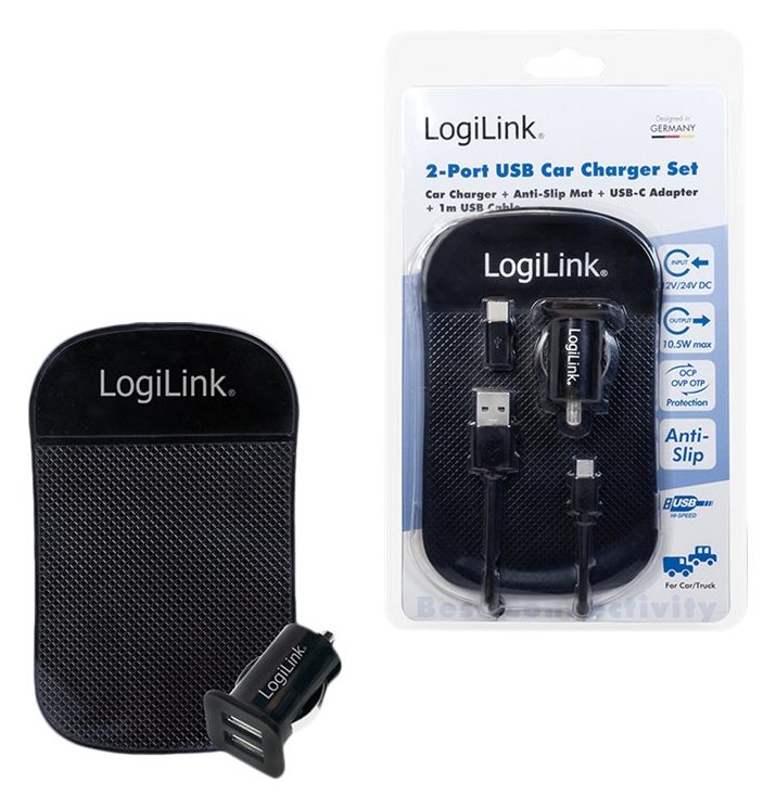 LogiLink Auto-Netzteil - 10.5 Watt - 2.1 A - 2 Ausgabeanschlussstellen (2 x USB)