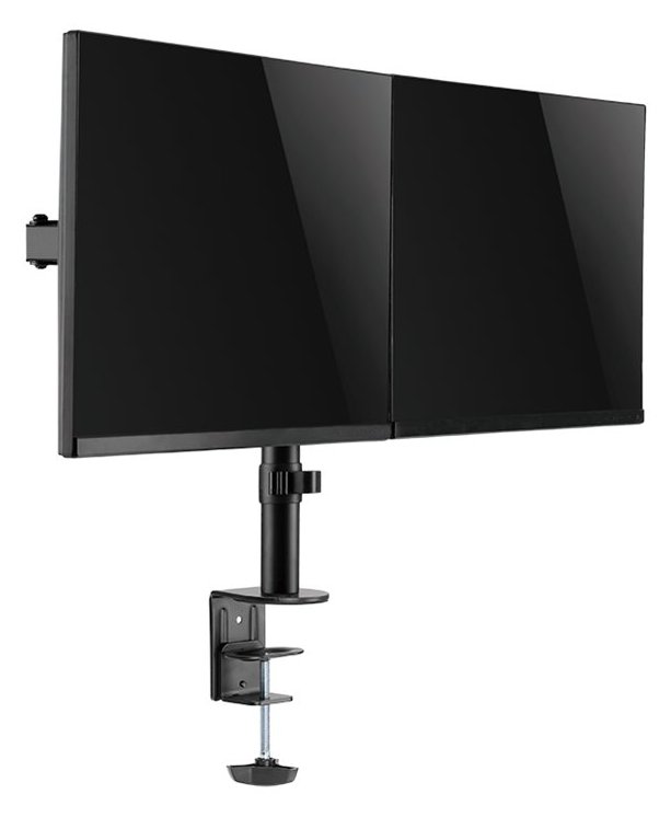 LogiLink Befestigungskit - einstellbarer Arm - für 2 LCD-Displays - Schwarz - Bildschirmgröße: 43.2-81.3 cm (17-32)