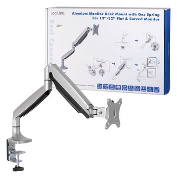 LogiLink Befestigungskit für Monitor (einstellbarer Arm) - Aluminium, kaltgewalzter Stahl von LumaTech
