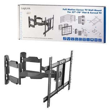 LogiLink Full Motion Corner TV Wall Mount - Aufstellung für Fernseher und Monitor (einstellbarer Arm) von LumaTech