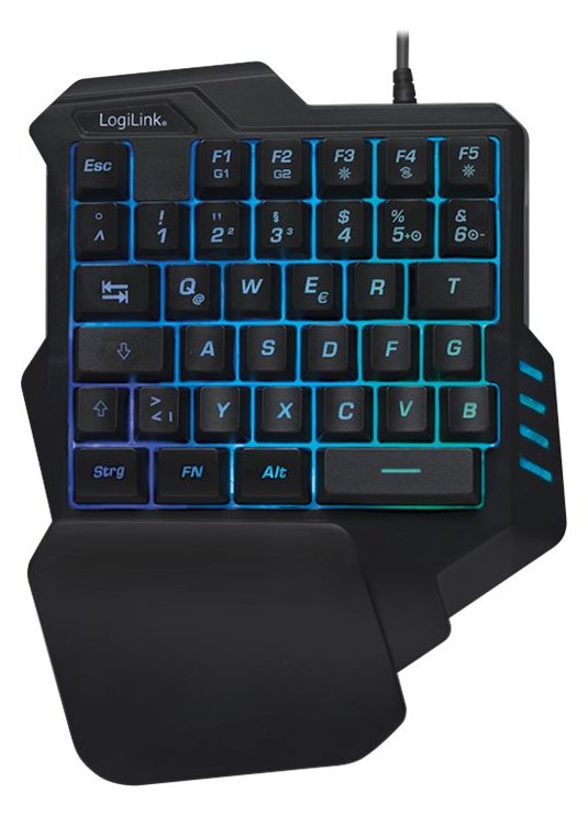 LogiLink Illuminated one-hand gaming - Tastatur