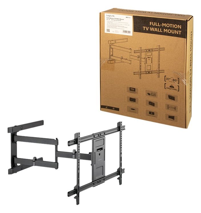 LogiLink Klammer - full-motion - für LCD-TV / gekrümmter LCD-TV - Kunststoff, Stahl, Acrylnitril-Butadien-Styrol (ABS)