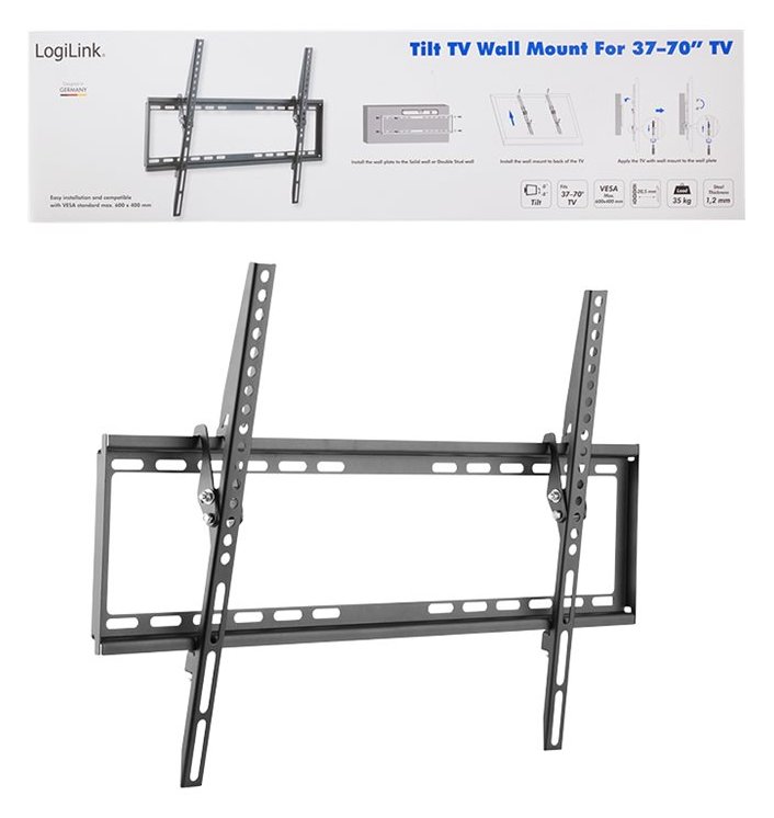 LogiLink Klammer für Fernseher und Monitor - kaltgewalzter Stahl - Bildschirmgröße: 94-177.8 cm (37-70)