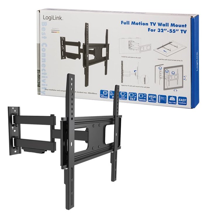 LogiLink Klammer für LCD TV - fester, kaltgepresster Stahl - Bildschirmgröße: 81.3-139.7 cm (32-55)