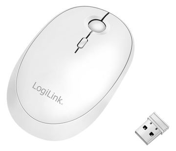 LogiLink Maus - optisch - kabellos - 2.4 GHz, Bluetooth 4.0 - kabelloser Empfänger (USB) - Weiß von LumaTech