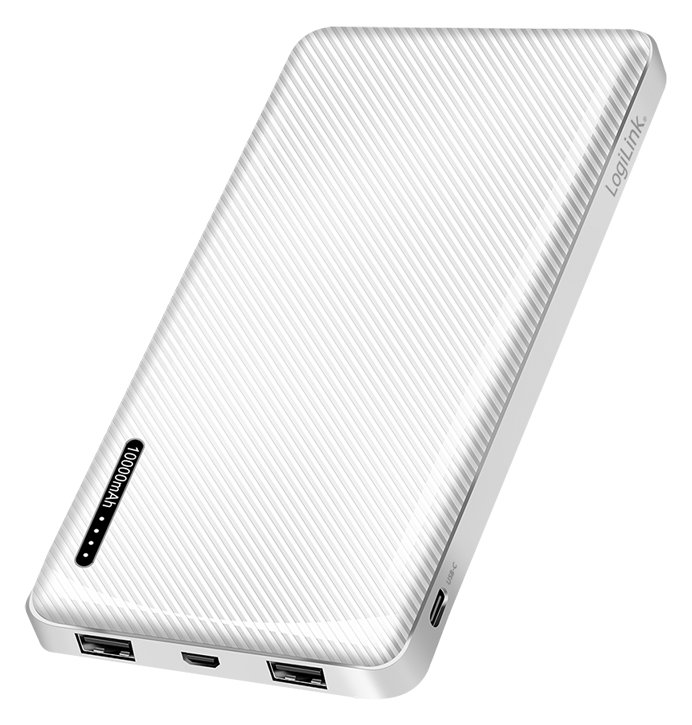 LogiLink Power Bank 10000mAh 1xUSB-C 2x USB-A Wit