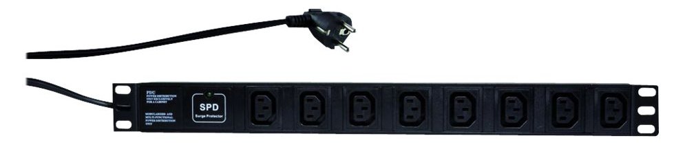 LogiLink Stromverteilungseinheit (Rack - einbaufähig) - Wechselstrom 230 V - Ausgangsanschlüsse: 8 (power IEC 60320 C13)