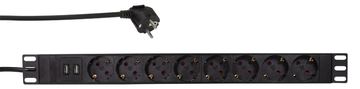 LogiLink Stromverteilungseinheit (Rack-einbaufähig) - 3500 Watt - Eingabe, Eingang power CEE 7/7 - 2 x USB, 8 x CEE 7/7 von LumaTech