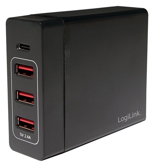 LogiLink Table Charger - Netzteil - 72 Watt - 4 Ausgabeanschlussstellen (USB, USB-C)