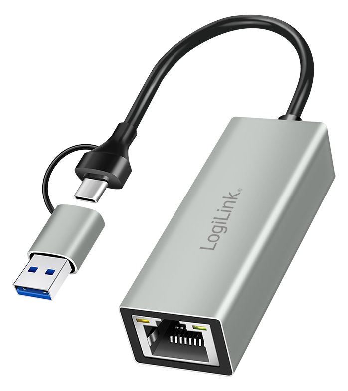 LogiLink USB Adapter 3.2 Gen1 USB-A/C to Gigabit Ethe
