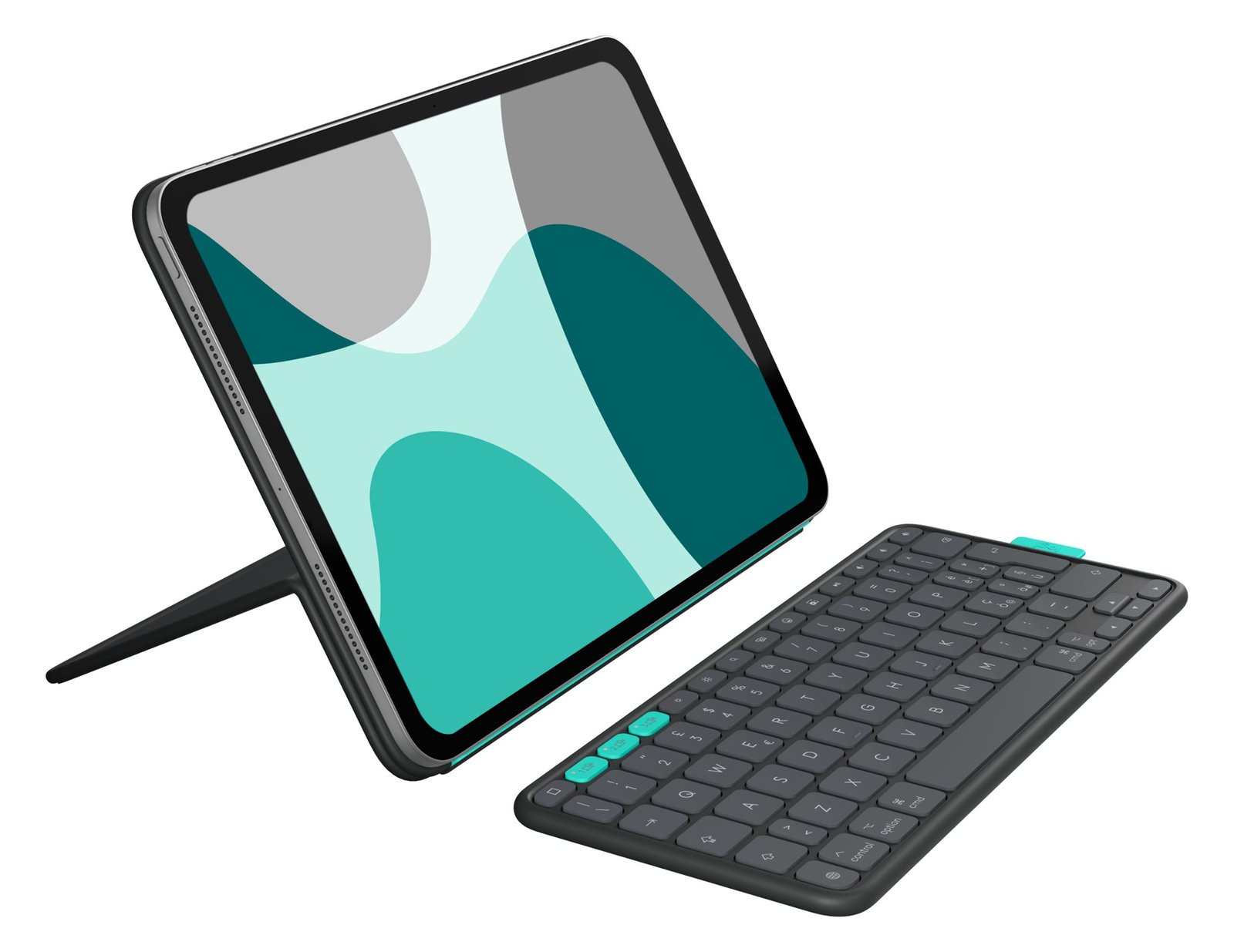 Logitech Flip Folio - Tastatur und Foliohülle - full size - kabellos - Bluetooth 5.1 LE - Graphite - TL: Deutsch, QWERTZ