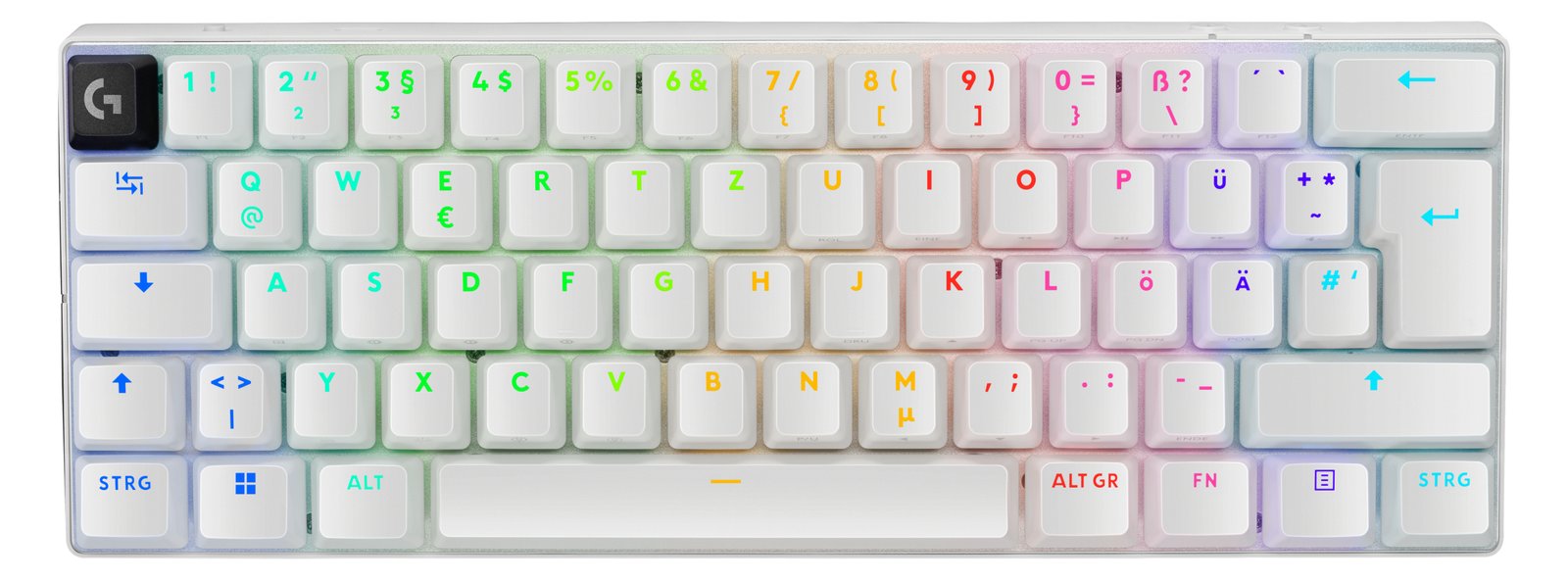 Logitech G PRO X 60 - Tastatur - TKL - kabellos - Bluetooth - Tactile - weiß - TL: Deutsch, QWERTZ