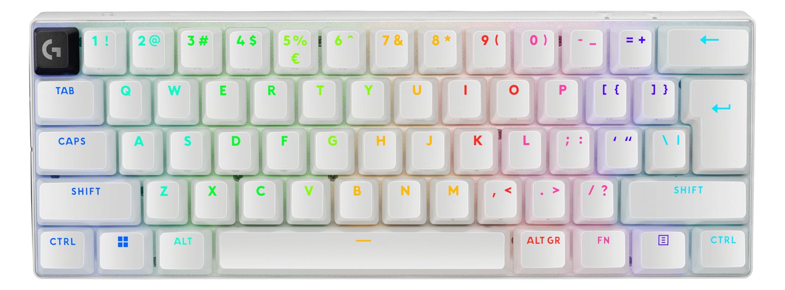 Logitech G PRO X 60 - Tastatur - TKL - kabellos - Bluetooth - Tactile - weiß - TL: US, QWERTY