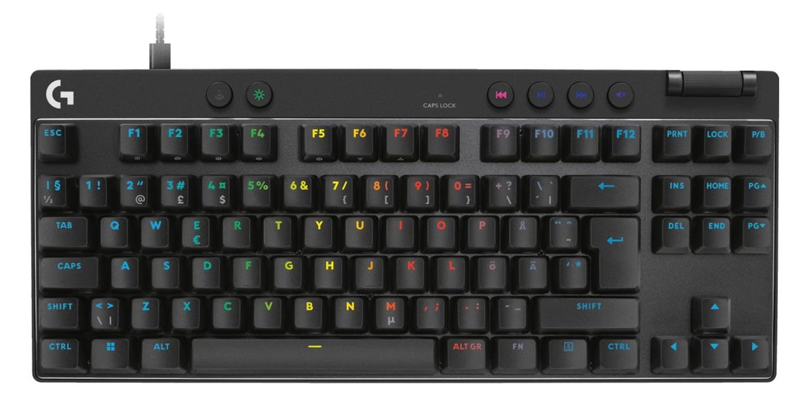 Logitech G PRO X RAPID - Tastatur - TKL - Hintergrundbeleuchtung - USB - TL: Nordisch, QWERTY - Schwarz