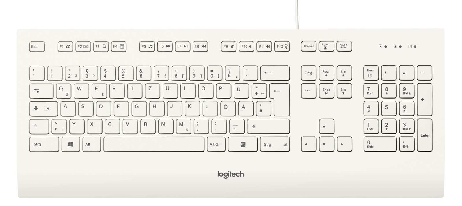 Logitech K280e - Tastatur - USB weiß - TL: Deutsch, QWERTZ