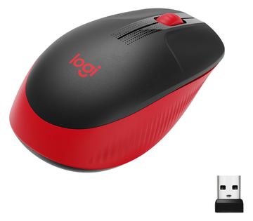 Logitech M190 - Maus - optisch - 3 Tasten - kabellos - kabelloser Empfänger (USB) - Rot von LumaTech