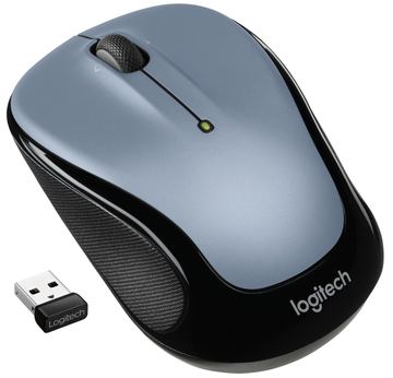 Logitech M325s - Maus - rechts- und linkshändig - optisch - 5 Tasten - kabellos - 2.4 GHz - kabelloser Empfänger (USB) - Grau von LumaTech