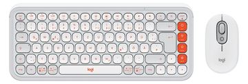 Logitech POP Icon Combo - Tastatur-und-Maus-Set - Bluetooth LE - Off White - orange - TL: Deutsch, QWERTZ von LumaTech