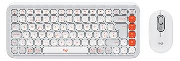 Logitech POP Icon Combo - Tastatur-und-Maus-Set - Bluetooth LE - Off-White - orange - TL: Schweiz, QWERTZ