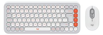 Logitech POP Icon Combo - Tastatur-und-Maus-Set - Bluetooth LE - Off-White - orange - TL: US, QWERTY von LumaTech