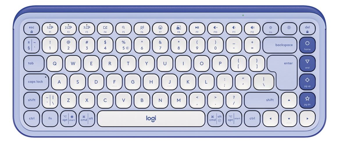 Logitech POP Icon Keys - Tastatur - kabellos - Bluetooth LE - fliederfarben  - Off White - TL: US, QWERTY