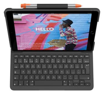 Logitech Slim Folio - Tastatur und Foliohülle - Bluetooth - Graphite - TL: Deutsch, QWERTZ von LumaTech