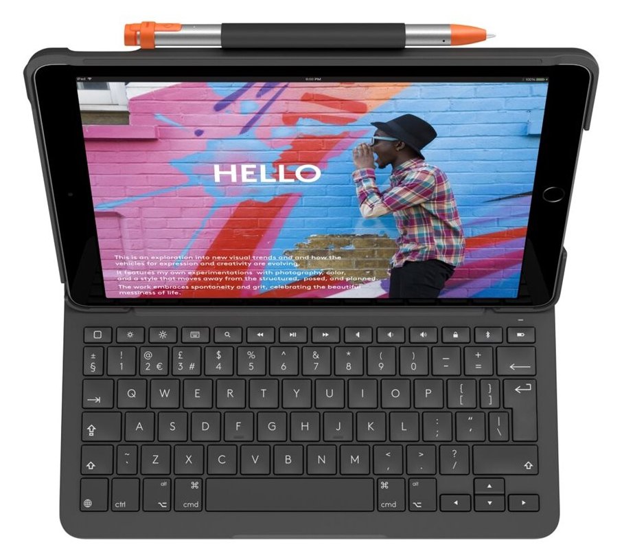 Logitech Slim Folio - Tastatur und Foliohülle - Bluetooth - Graphite - TL: Deutsch, QWERTZ