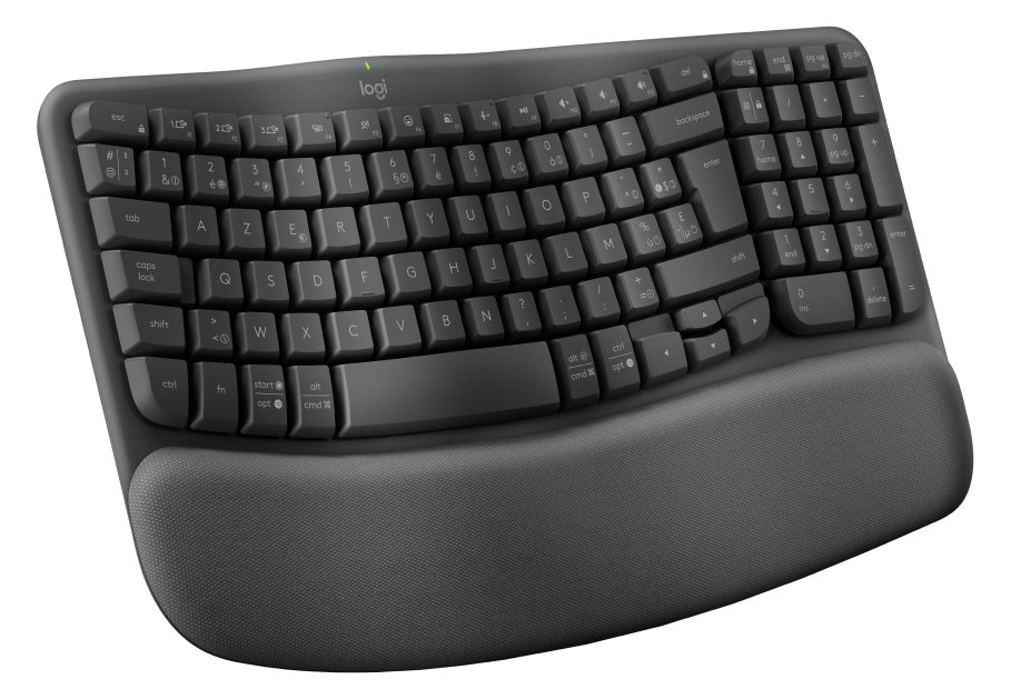 Logitech Wave Keysergonomic KB GRAPHITE NLB 2.4GHZ/BT CENTRAL-419 UNIV. - TL: Belgisch, AZERTY
